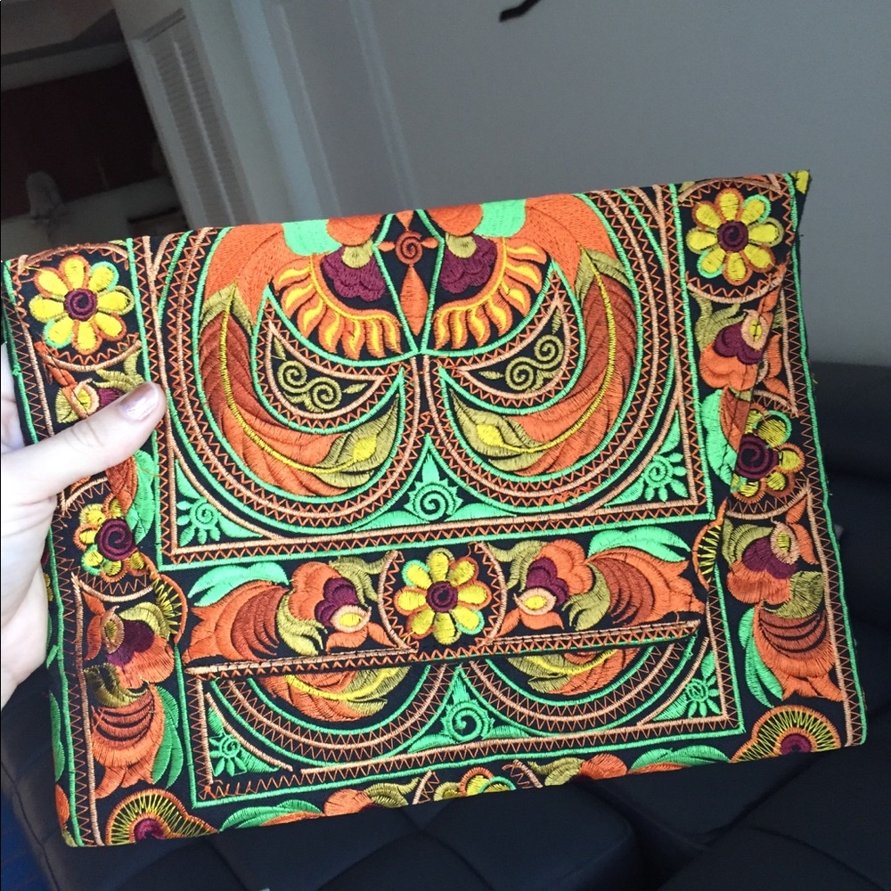 Handmade embroidered Thailand Clutch